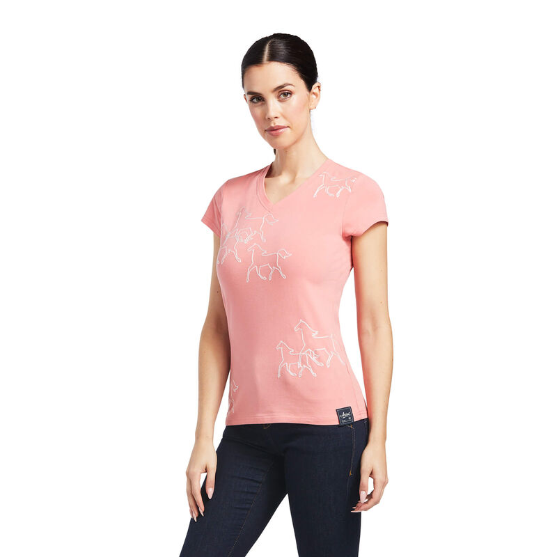 Camisetas Ariat Trot Line Rosas Mujer - Chile 701-HKZVCU